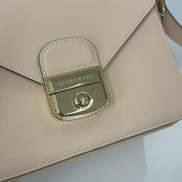 🔥🔥🔥Authentic Longchamp Le Pliage Heritage Blush Pink Leather Crossbody Bag - Picture 9 of 16
